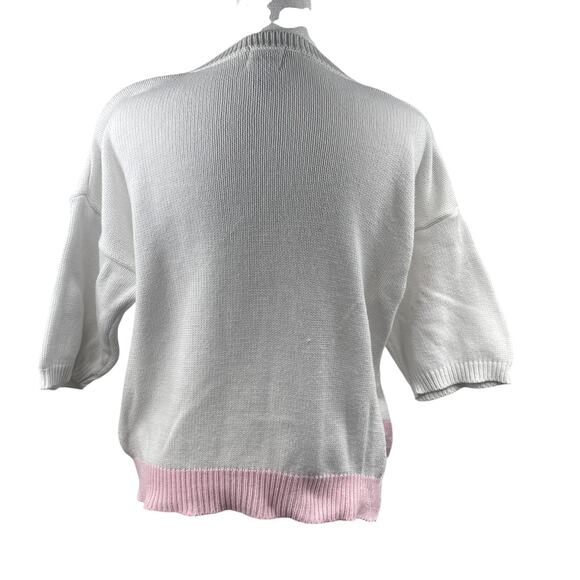 VTG Koret Short Sleeve Sweater Sz L 100% Cotton Palm Trees Vacation Sustainable - Picture 4 of 5